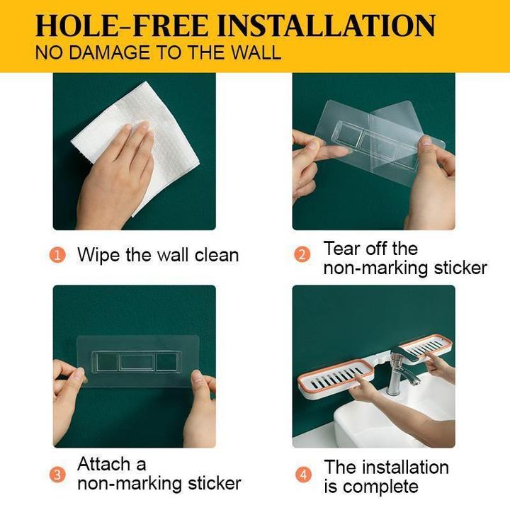 Wall Mount Punch Free Bathroom Organizer Rack - Image 9