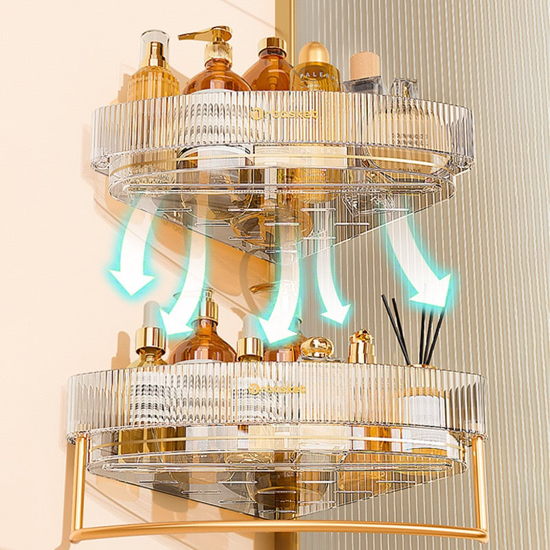 Wall-Mounted Bathroom Triangle Shelf - Free Punching Transparent Storage Rack for Toiletries, Cosmetics and Shampoo - Image 10