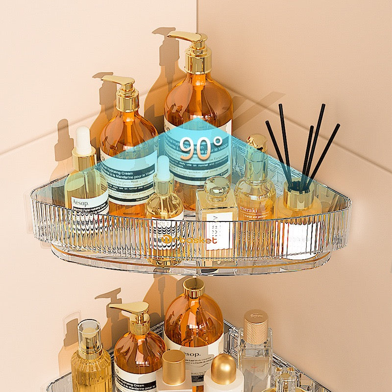Wall-Mounted Bathroom Triangle Shelf - Free Punching Transparent Storage Rack for Toiletries, Cosmetics and Shampoo - Image 8