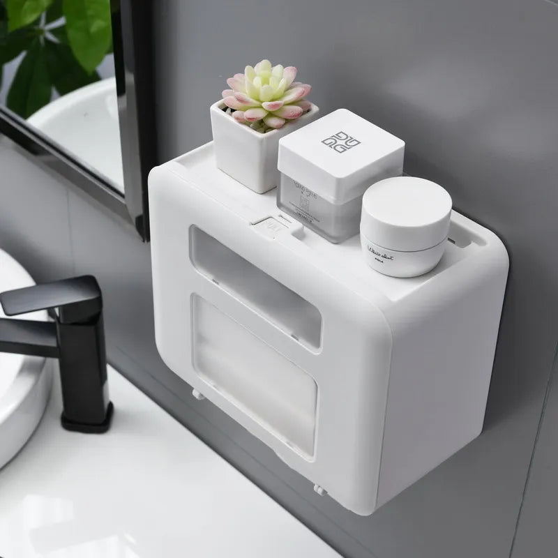 Wall Mounted Waterproof Double Layer Toilet Paper Dispenser | Bathroom Tissue Box - Image 4