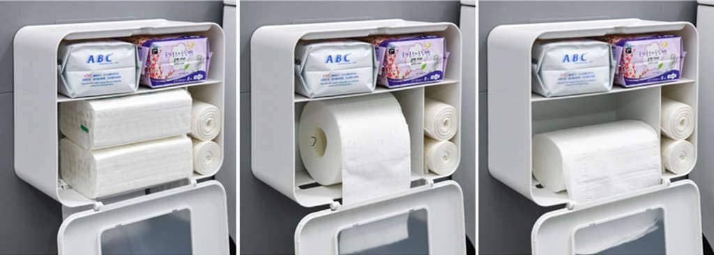 Wall Mounted Waterproof Double Layer Toilet Paper Dispenser | Bathroom Tissue Box - Image 5