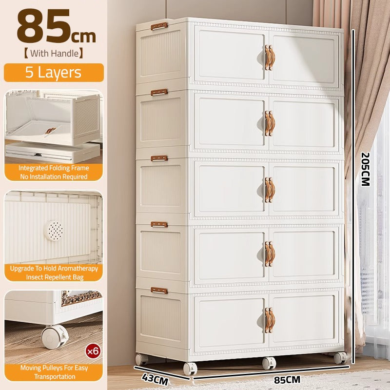 Wardrobe Storage Cabinet, Multi-purpose Shelf Rack, Household Closet Organizer Containers - Image 4