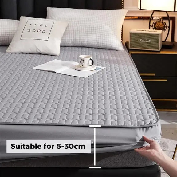 Waterproof Quilted Mattress Protector - Full Coverage Fitted Bedsheet with 2 Pillow Case - Image 15
