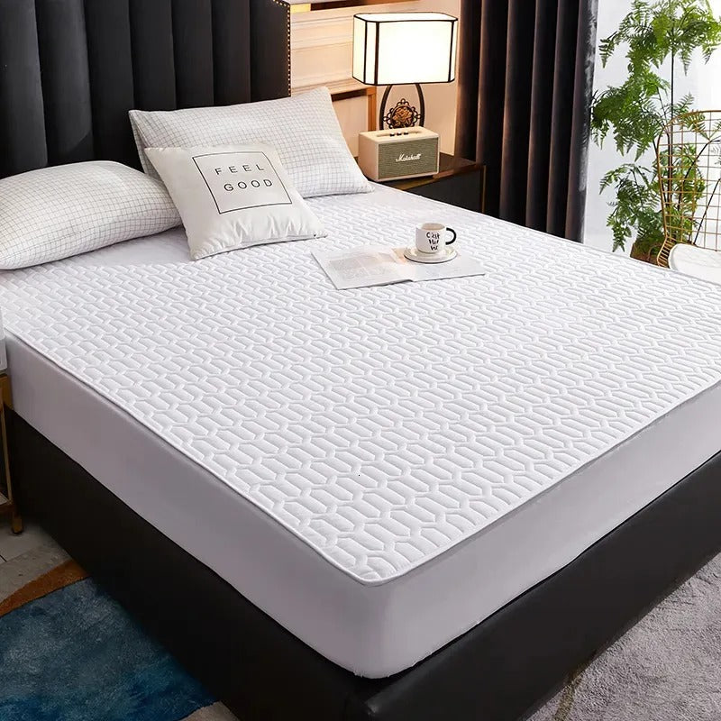 Waterproof Quilted Mattress Protector - Full Coverage Fitted Bedsheet with 2 Pillow Case - Image 17