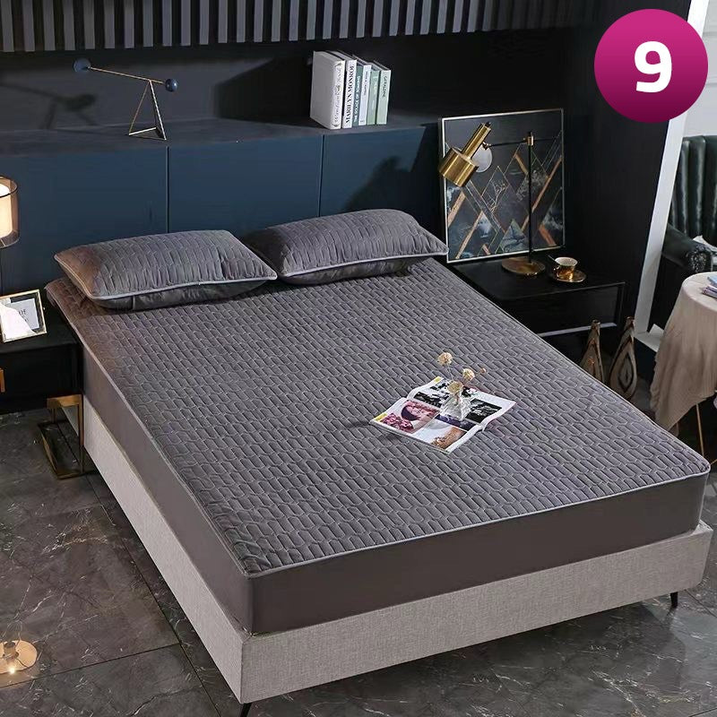 Waterproof Quilted Mattress Protector - Full Coverage Fitted Bedsheet with 2 Pillow Case - Image 9