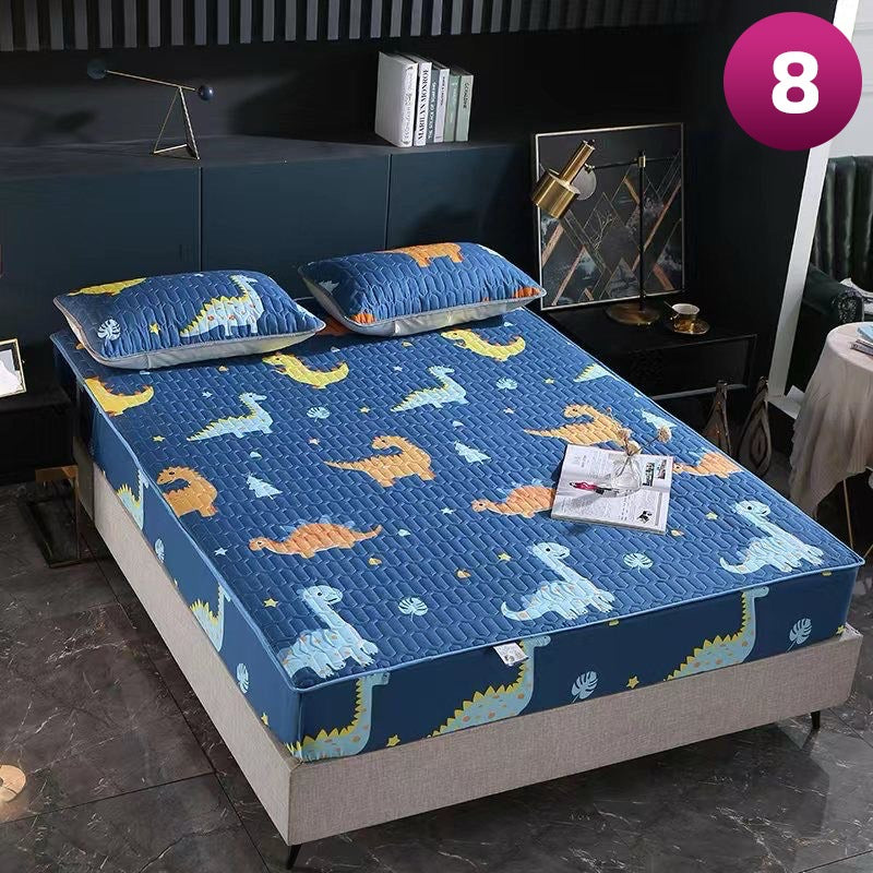 Waterproof Quilted Mattress Protector - Full Coverage Fitted Bedsheet with 2 Pillow Case - Image 8