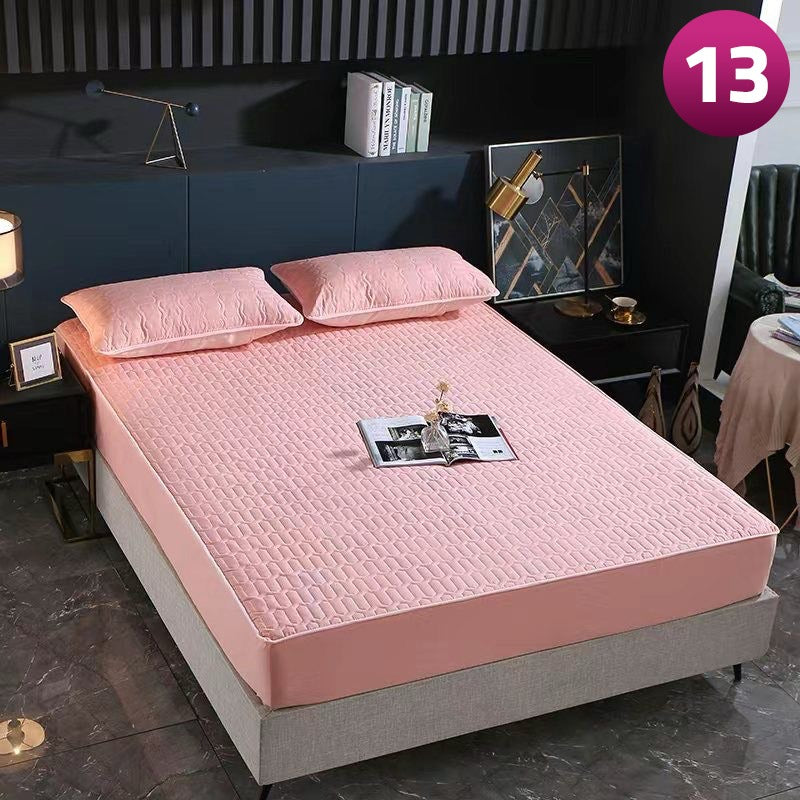 Waterproof Quilted Mattress Protector - Full Coverage Fitted Bedsheet with 2 Pillow Case - Image 12