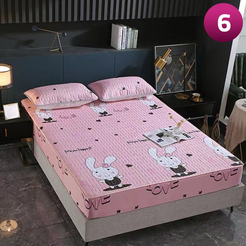Waterproof Quilted Mattress Protector - Full Coverage Fitted Bedsheet with 2 Pillow Case - Image 6