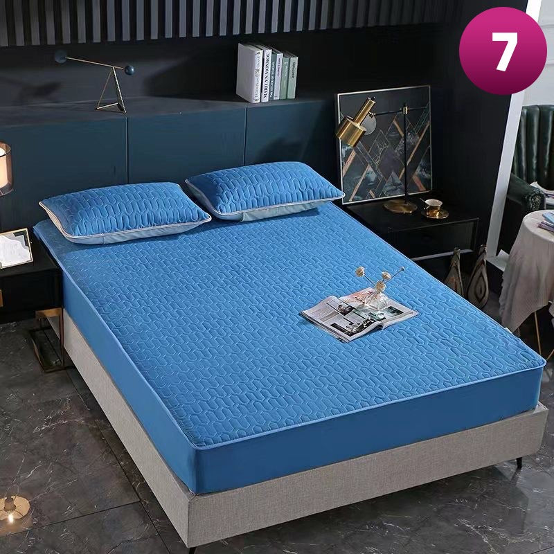 Waterproof Quilted Mattress Protector - Full Coverage Fitted Bedsheet with 2 Pillow Case - Image 7