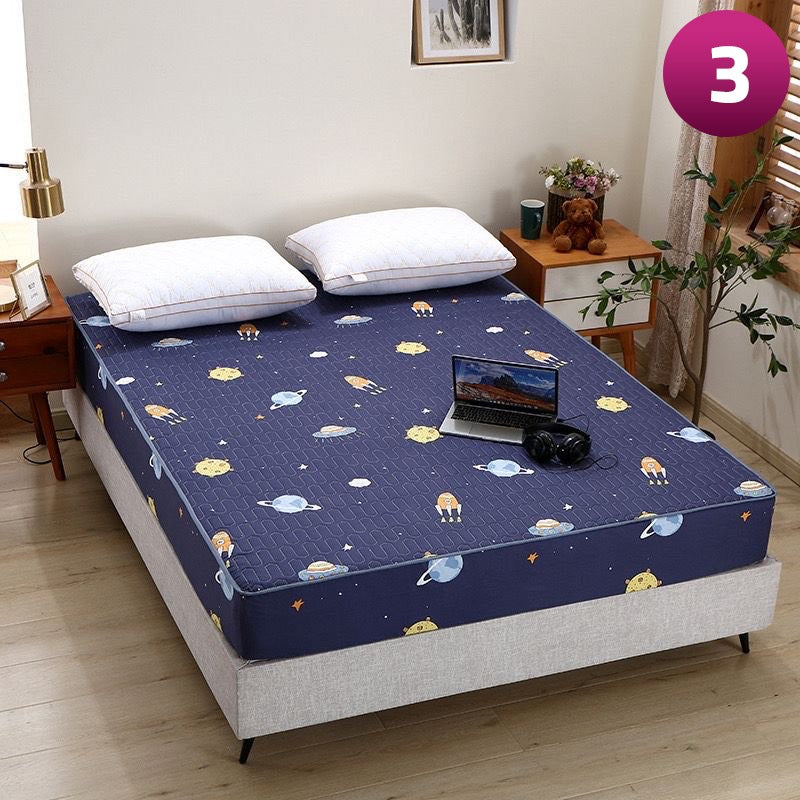 Waterproof Quilted Mattress Protector - Full Coverage Fitted Bedsheet with 2 Pillow Case - Image 3
